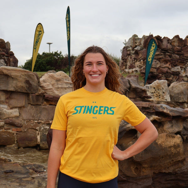Aussie Stingers Supporter Tee Gold - lifestyle main