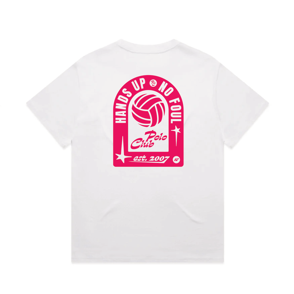 Canberra Cup 2026 Event Tee White (Pink print) back