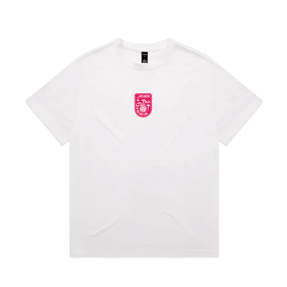 Canberra Cup 2026 Event Tee White (Pink print) front