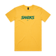 Aussie Sharks Gold Supporter T-Shirt - flat lay