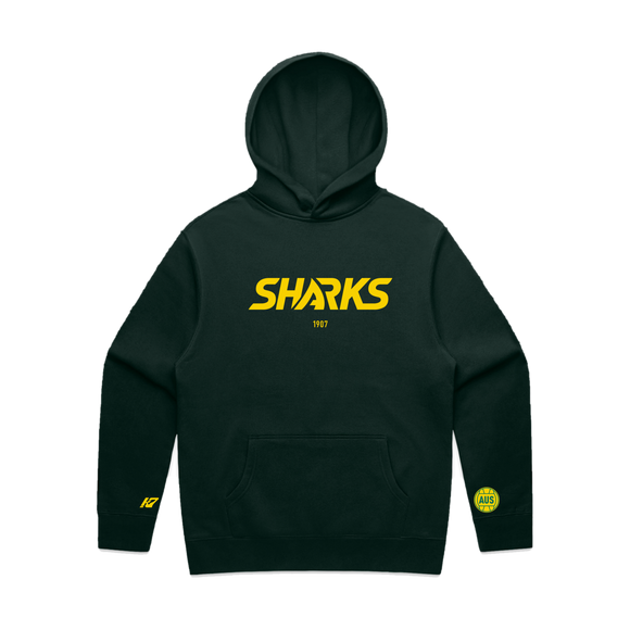 Aussie Sharks Supporter Hoodie - flat lay