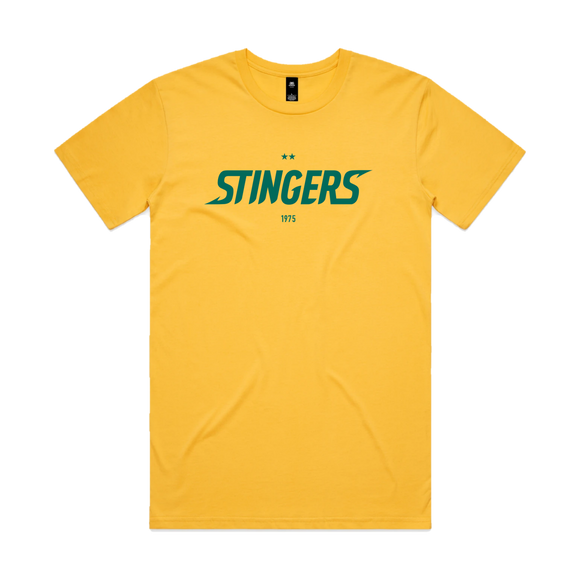 Aussie Stingers Gold Supporters Shirt - flat lay