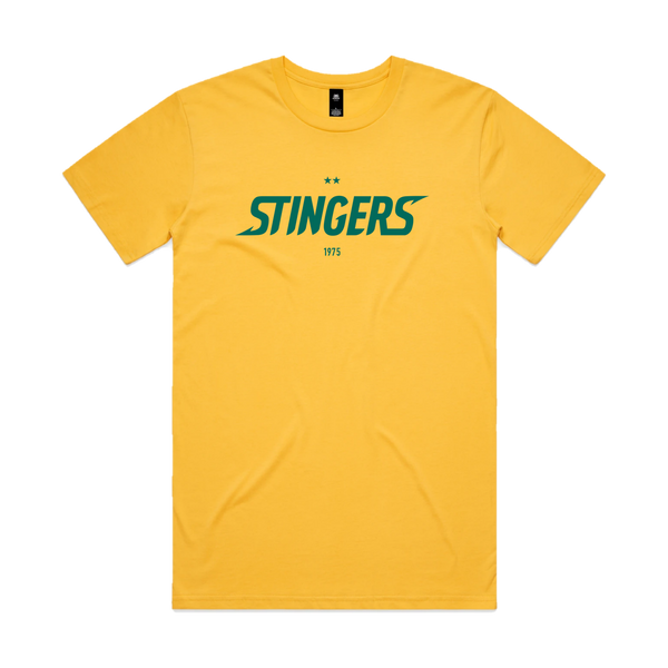 Aussie Stingers Gold Supporters Shirt - flat lay