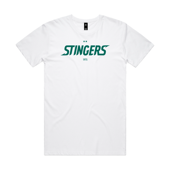 Aussie Stingers White Supporters Shirt - flat lay
