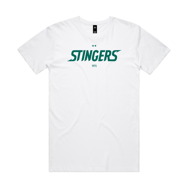 Aussie Stingers White Supporters Shirt - flat lay