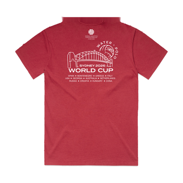 World Cup Event Tee Cardinal Red - flat lay back