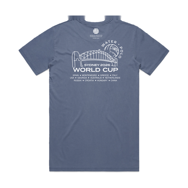 World Cup Event Tee Faded Blue - flat lay back