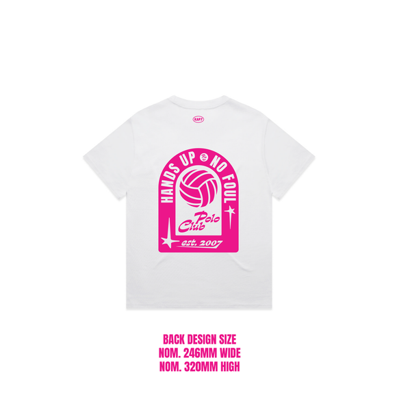 Canberra Cup 2026 Event Tee - White (Pink print) - back